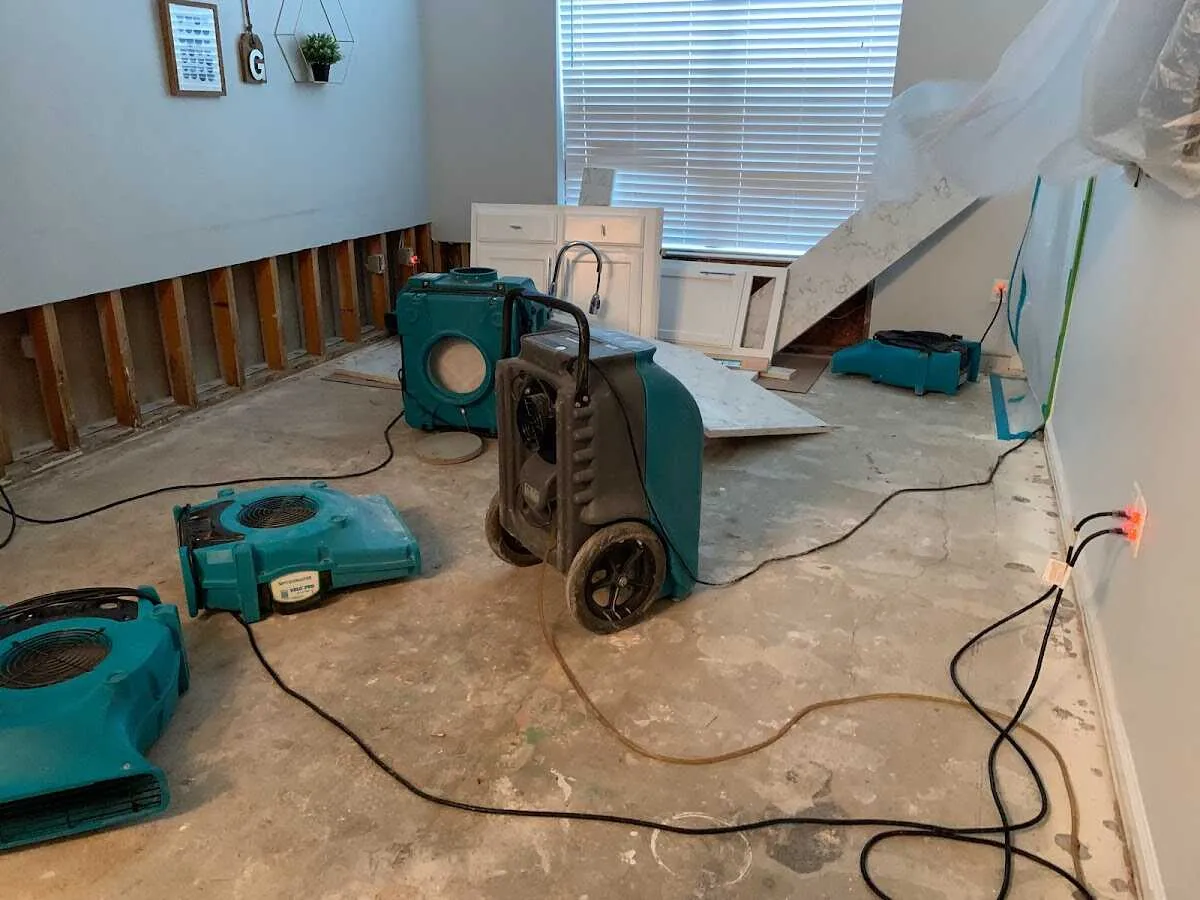 Dehumidifier in flood-cut room for Water Damage Restoration in LaGrange